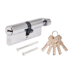 Цилиндр замка 45*50 мм (5 ключей, лазерн.) с воротком Old Master