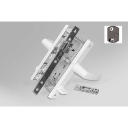 Замок врезной WC-25 мм. c гарнитуром PINAR (KKV/UD) и ответкой  белый