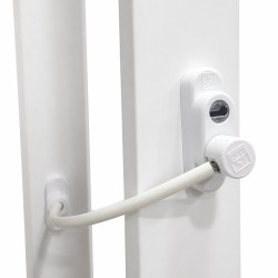 Замок безопасности на окна/двери (с тросиком) белый